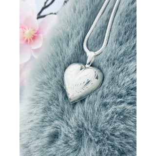 925 Silber Damen Medaillon Anhänger Herz Amulett Talisman