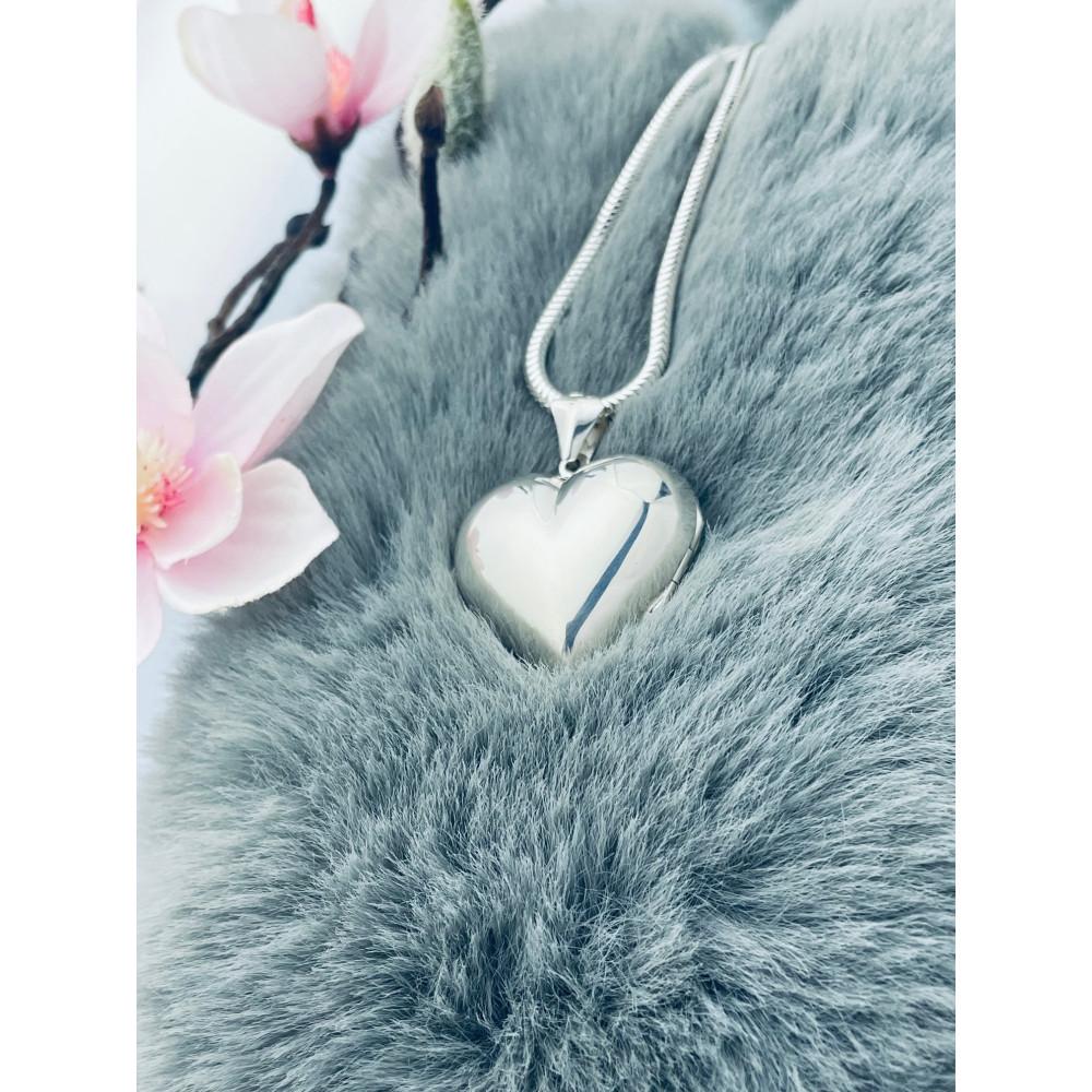 925 Silber Damen Medaillon Anhänger Herz Amulett Talisman