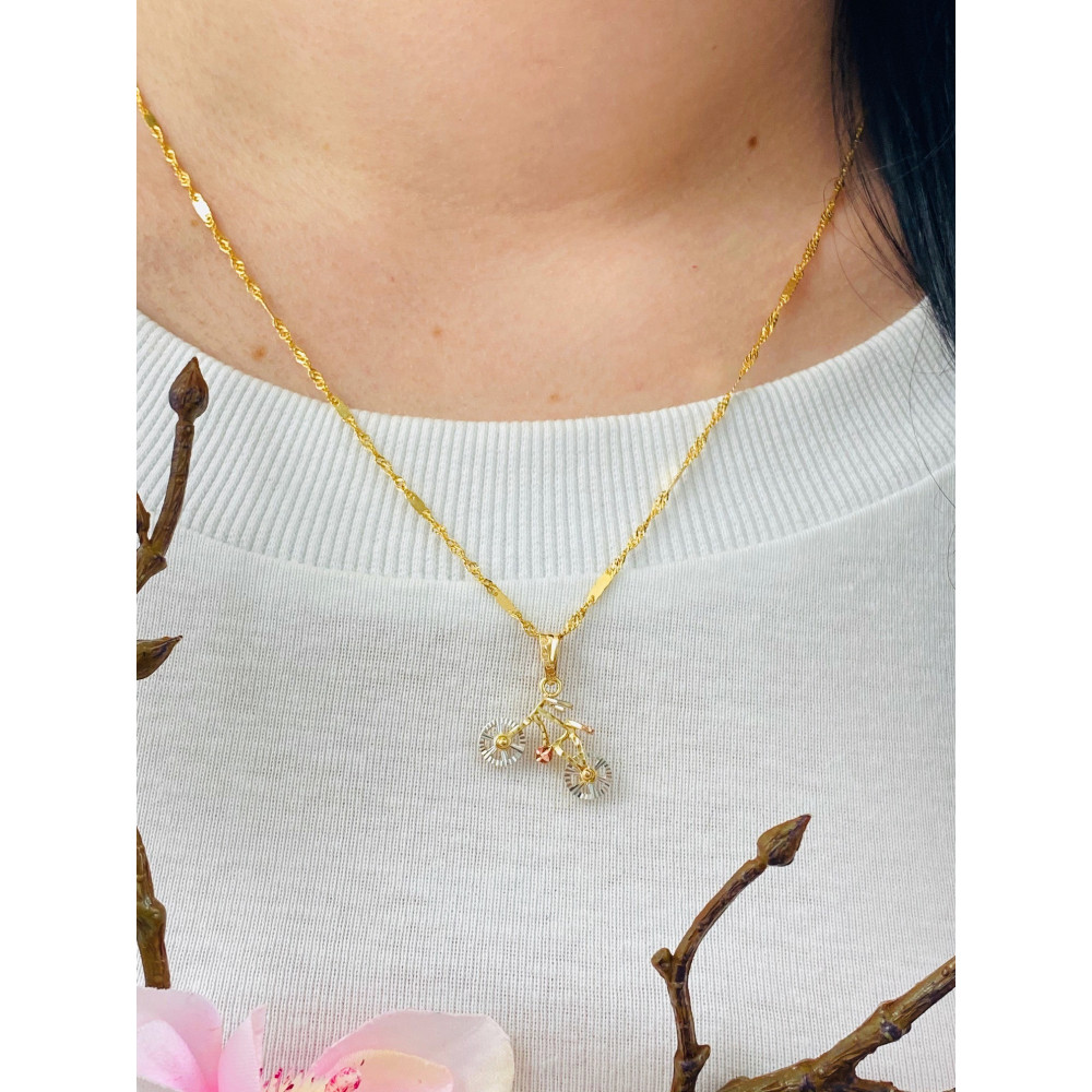 Złota zawieszka wisiorek rower dwukolorowy