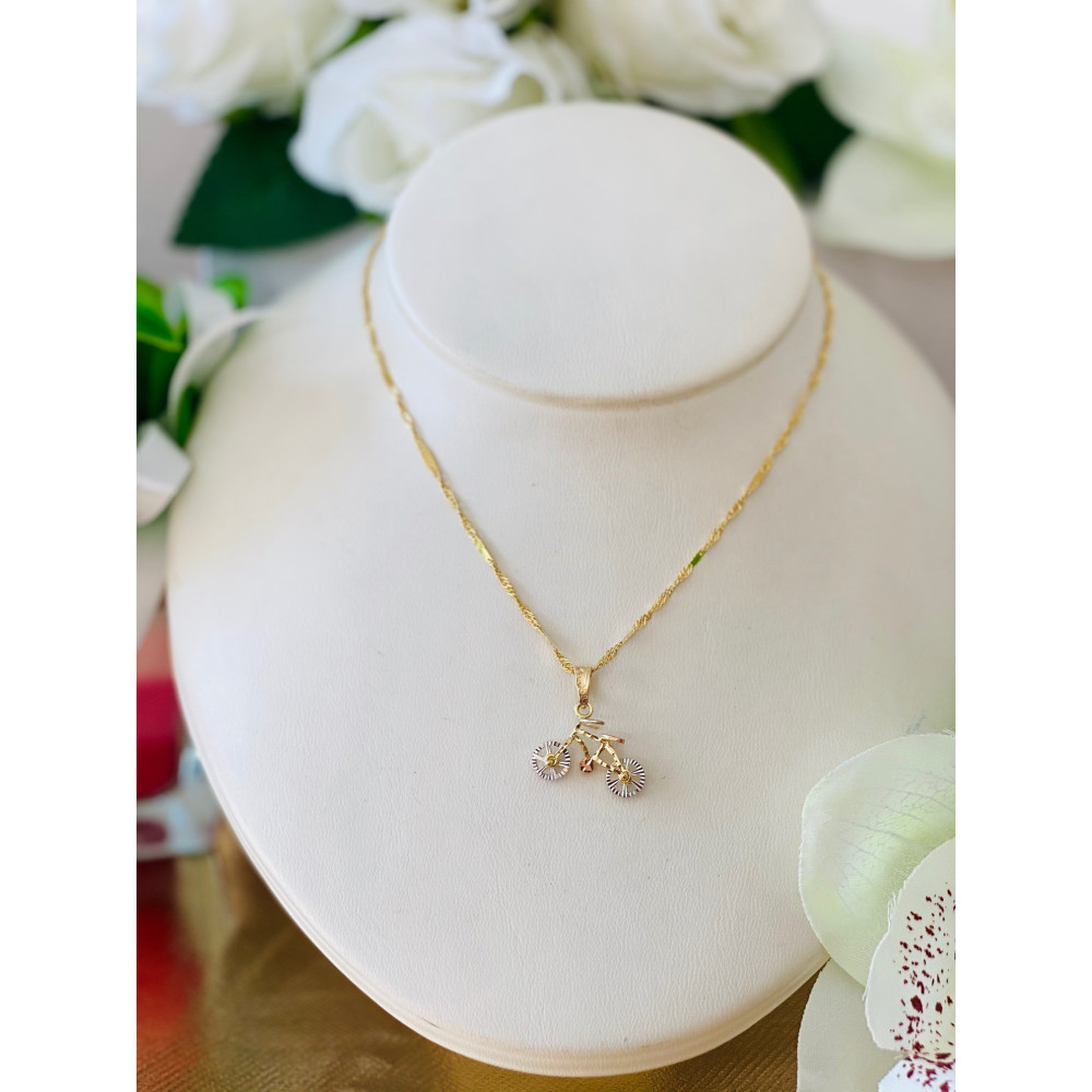 Złota zawieszka wisiorek rower dwukolorowy