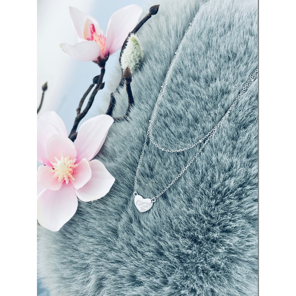 Infinity Herz 925 Silber Halskette Halsband Damen Kinder