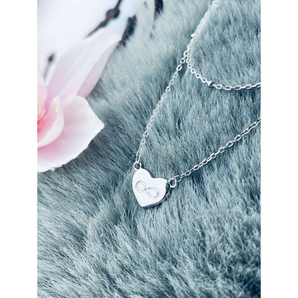 Infinity Herz 925 Silber Halskette Halsband Damen Kinder