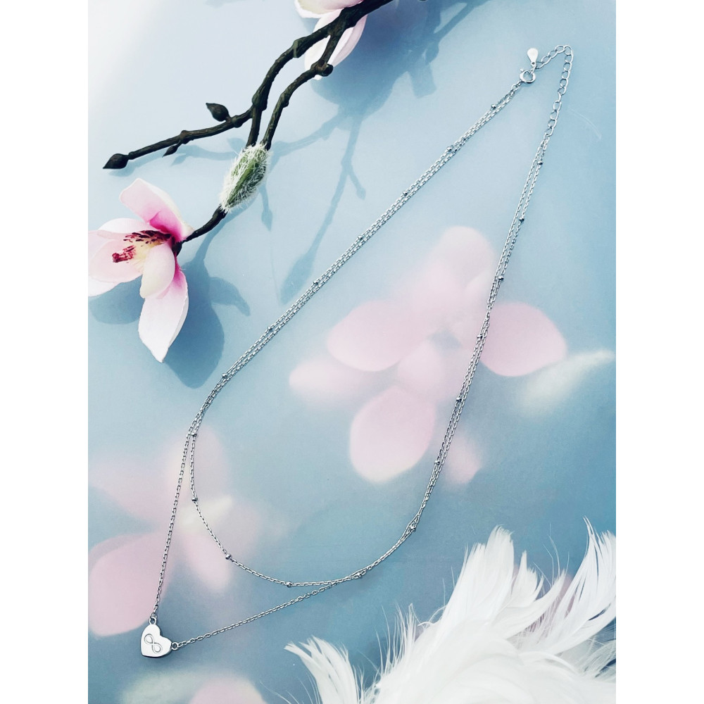 Infinity Herz 925 Silber Halskette Halsband Damen Kinder