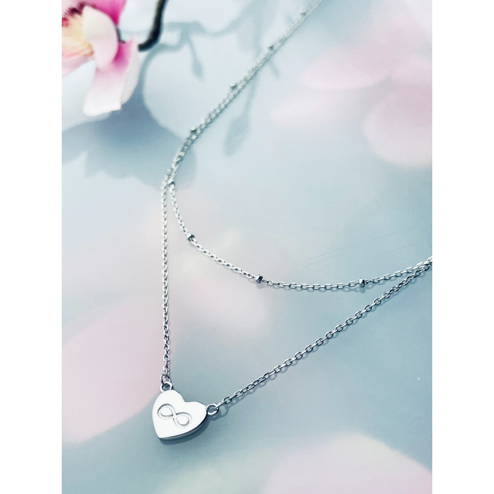 Infinity Herz 925 Silber Halskette Halsband Damen Kinder