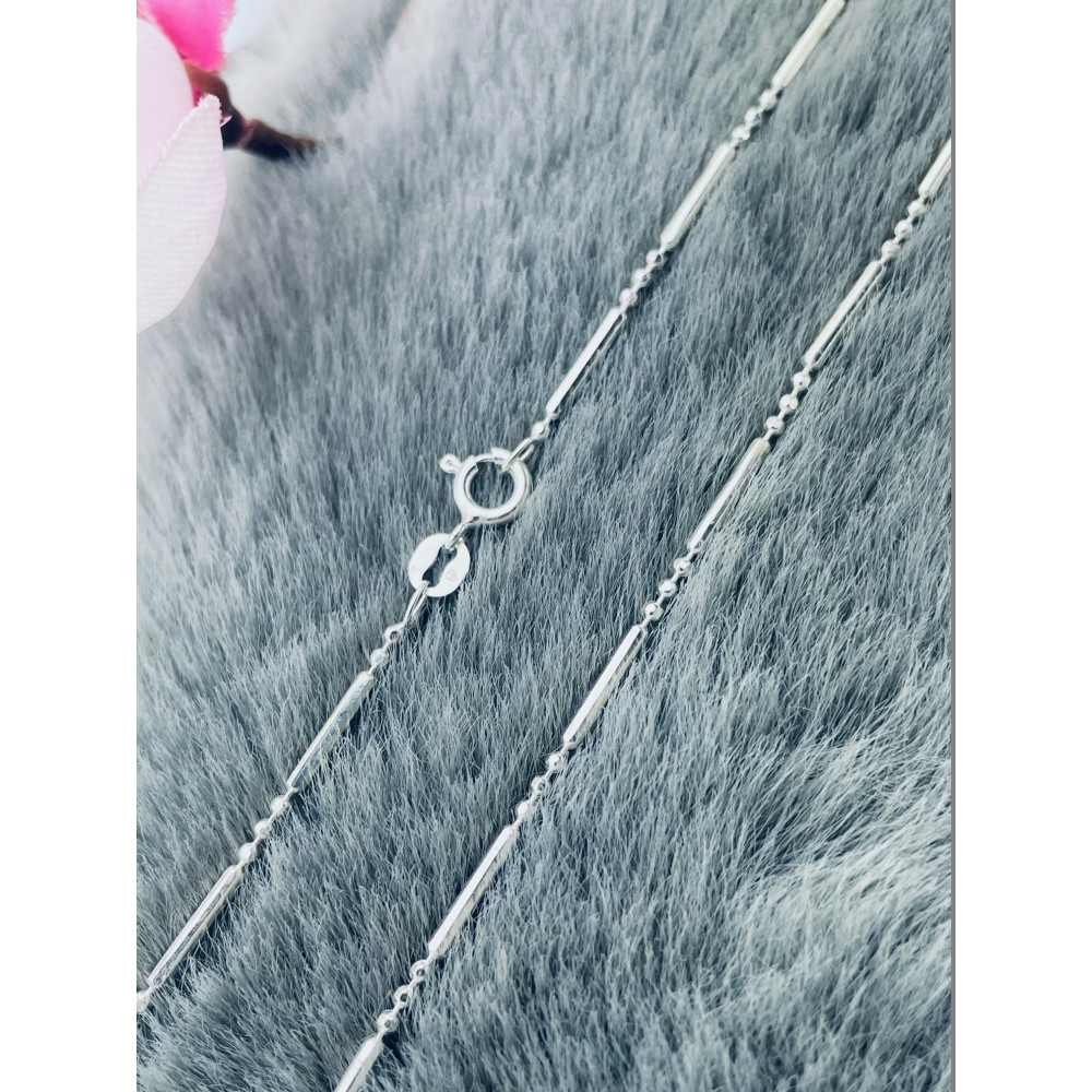 925 Silber Halskette Collier Kugelkette Figaro-kette