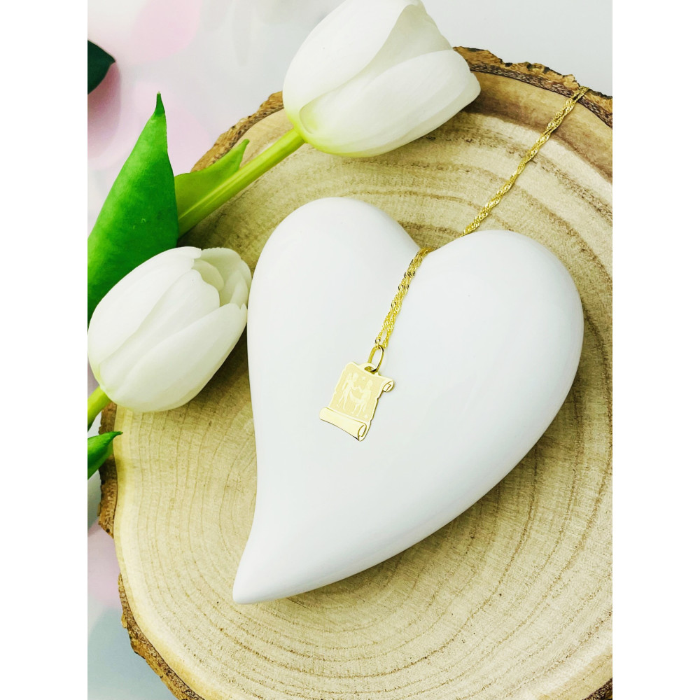 copy of Złoty wisiorek zawieszka rozeta ażurowa