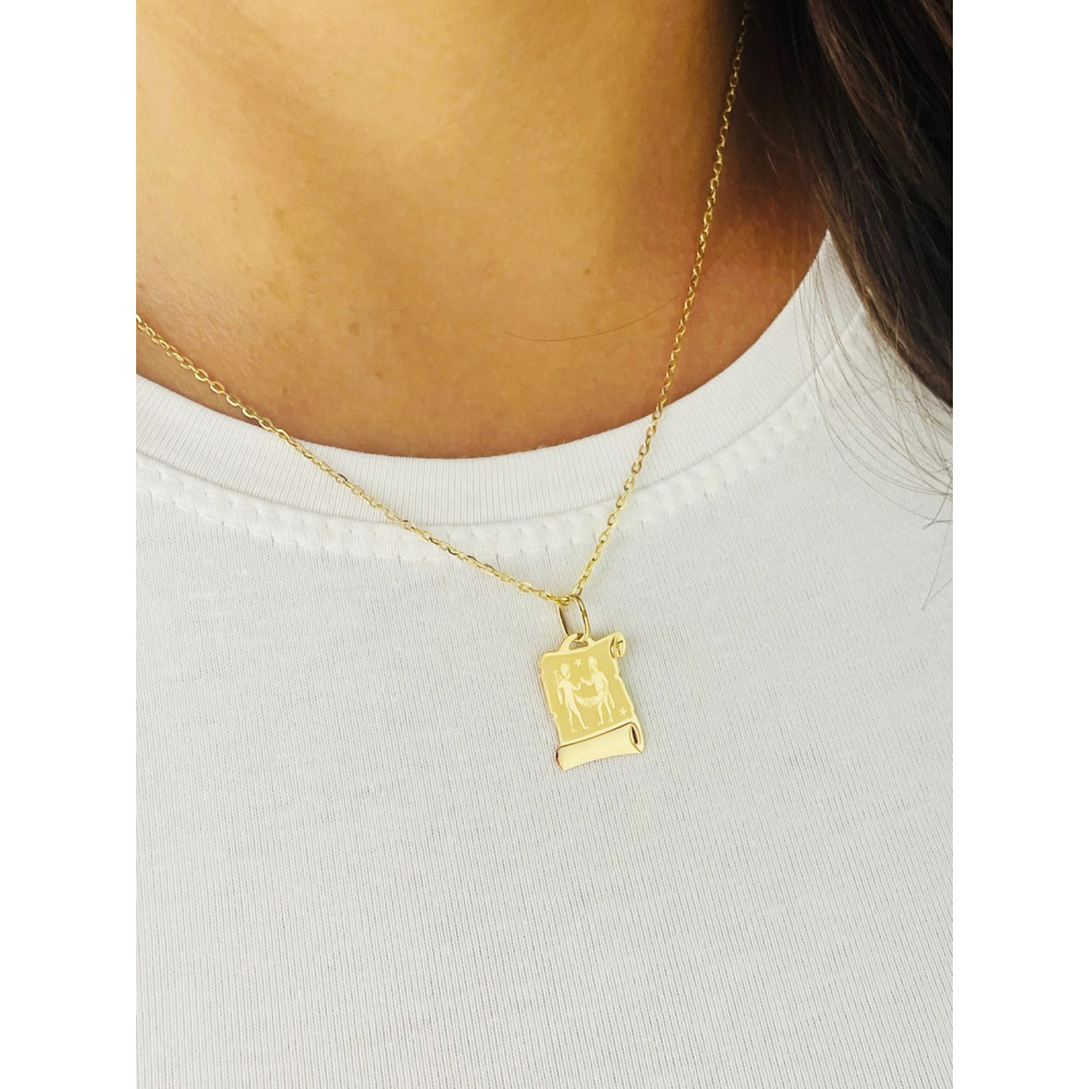 copy of Złoty wisiorek zawieszka rozeta ażurowa