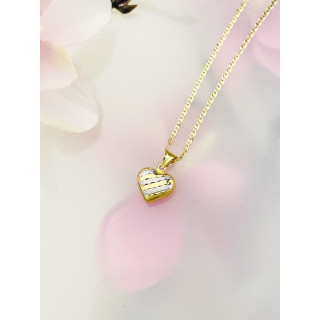 Złoty wisiorek zawieszka serce frezowane figurka bikolor