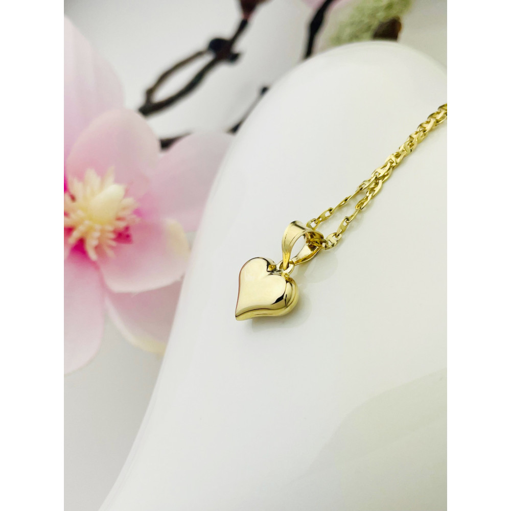 Złoty wisiorek zawieszka serce frezowane figurka