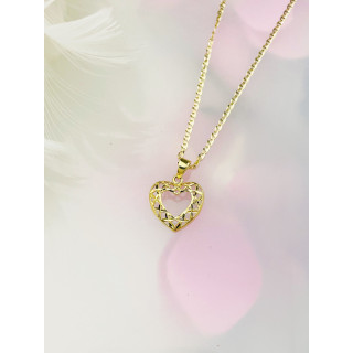 Złoty wisiorek zawieszka serce serduszko ażurowe vintage