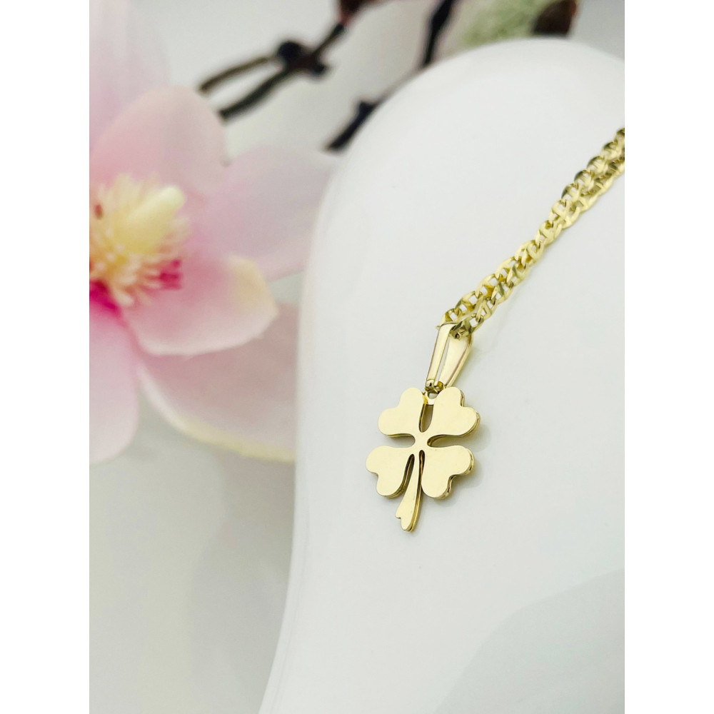 Anhänger Kettenanhänger Gelbgold Goldanhänger Herz  vierblättriges Kleeblatt 585er 14KT