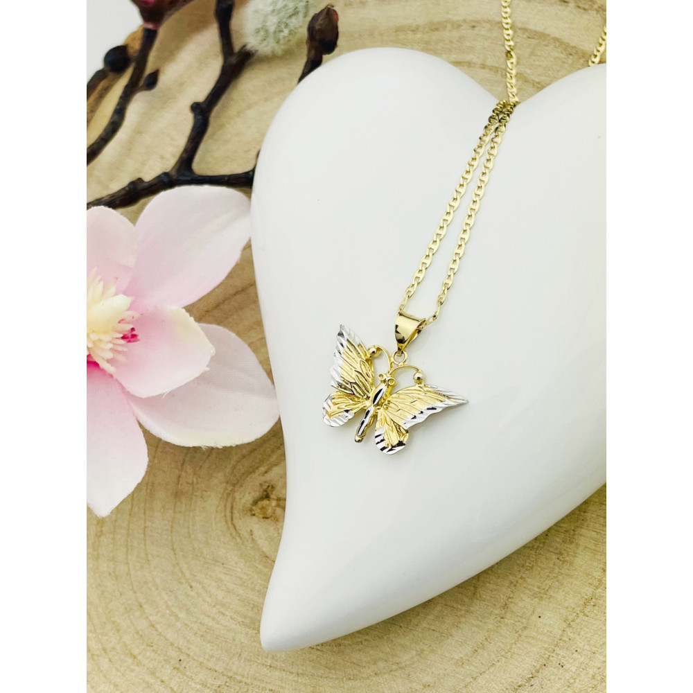 Anhänger Kettenanhänger Gelbgold Goldanhänger Schmetterling 585er 14KT