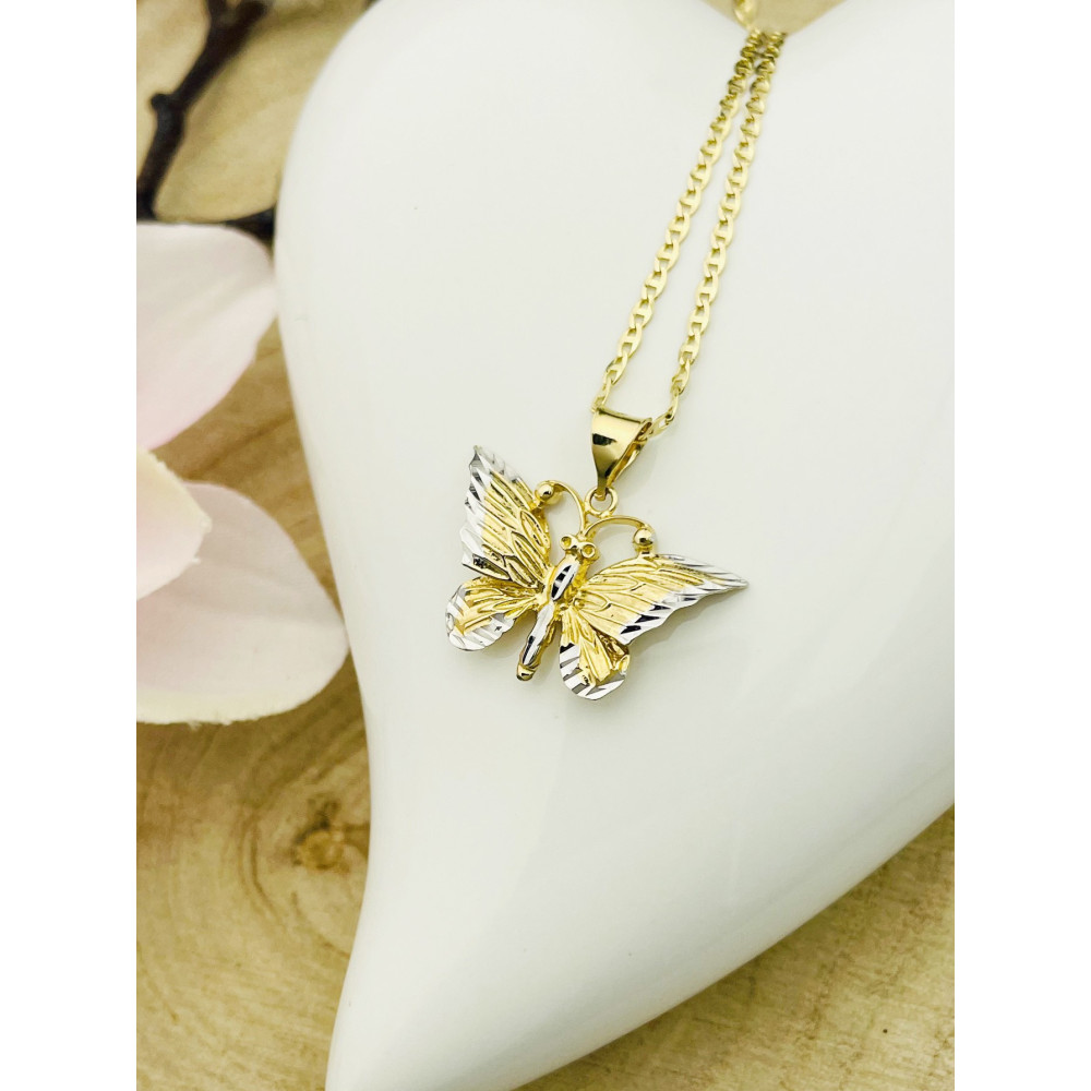 Anhänger Kettenanhänger Gelbgold Goldanhänger Schmetterling 585er 14KT