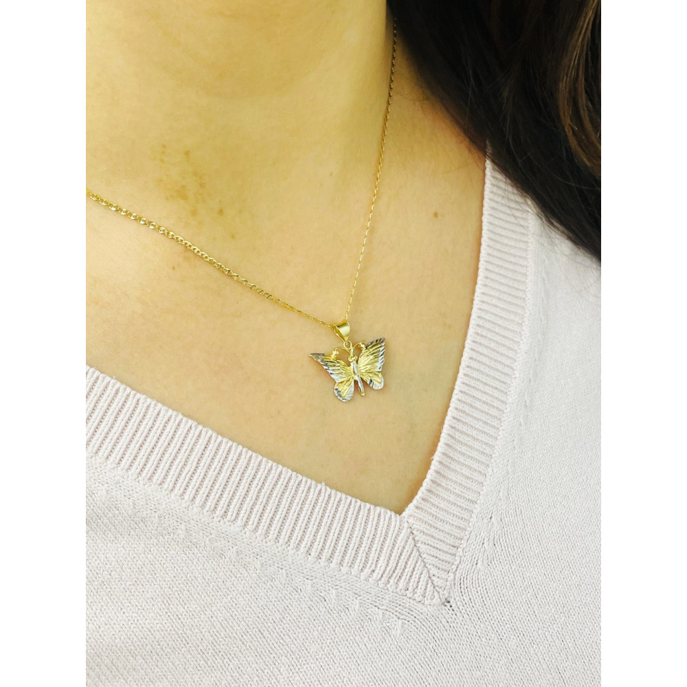 Anhänger Kettenanhänger Gelbgold Goldanhänger Schmetterling 585er 14KT