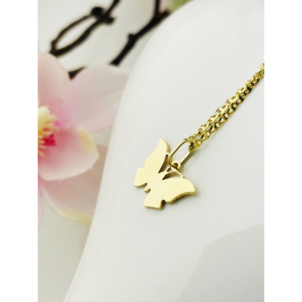 Anhänger Kettenanhänger Gelbgold Goldanhänger Schmetterling 585er 14KT