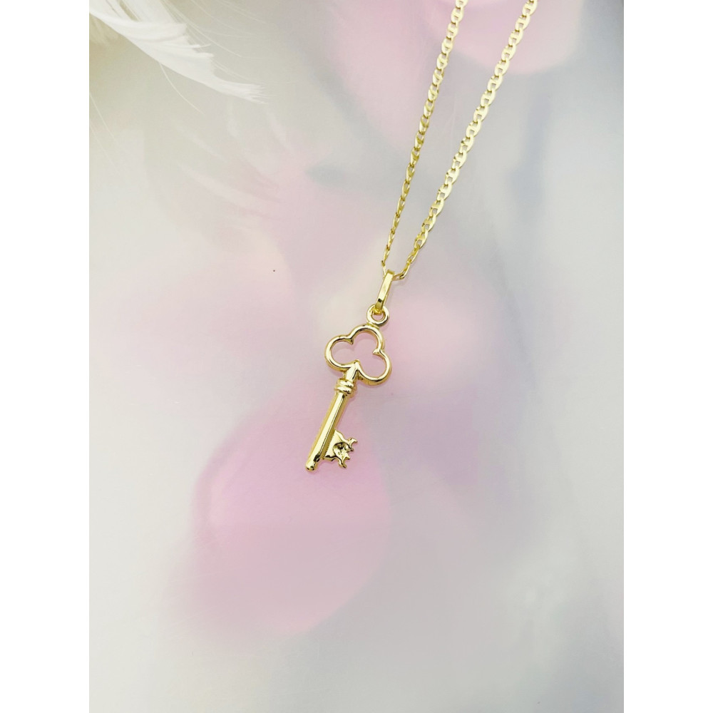 Złoty wisiorek zawieszka kluczyk figurka