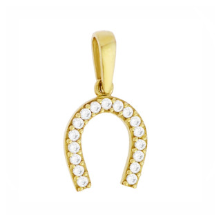 Złota zawieszka wisiorek podkowa