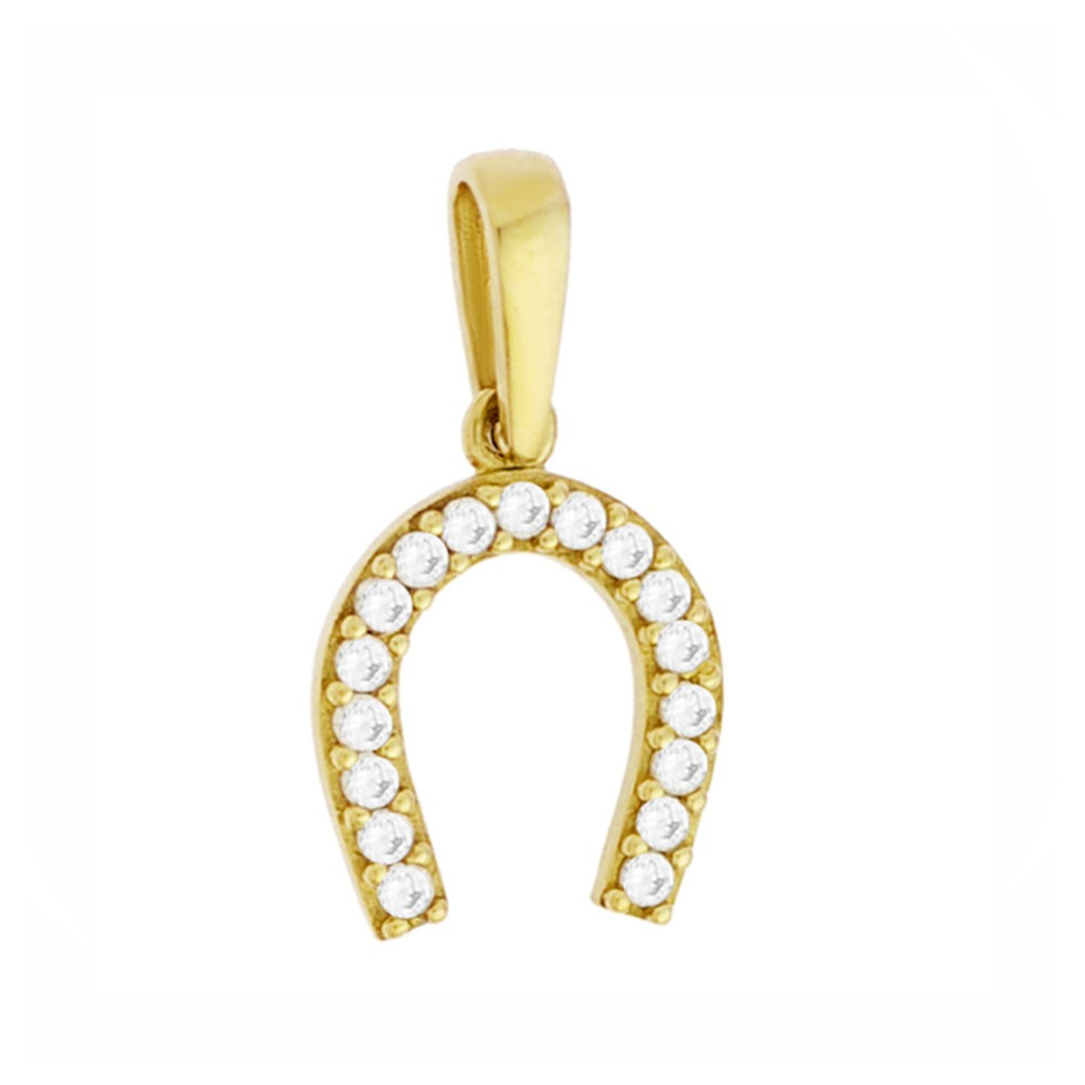 Złota zawieszka wisiorek podkowa