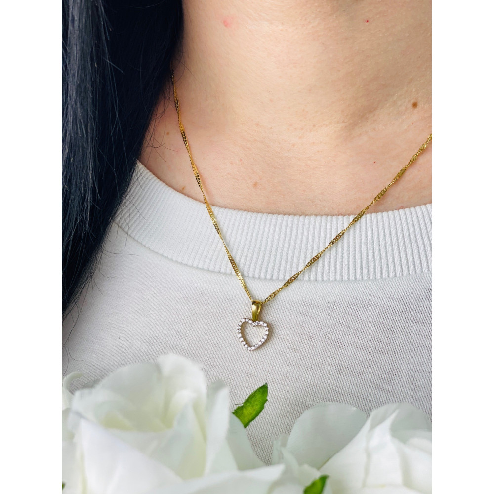 Złota zawieszka wisiorek serce