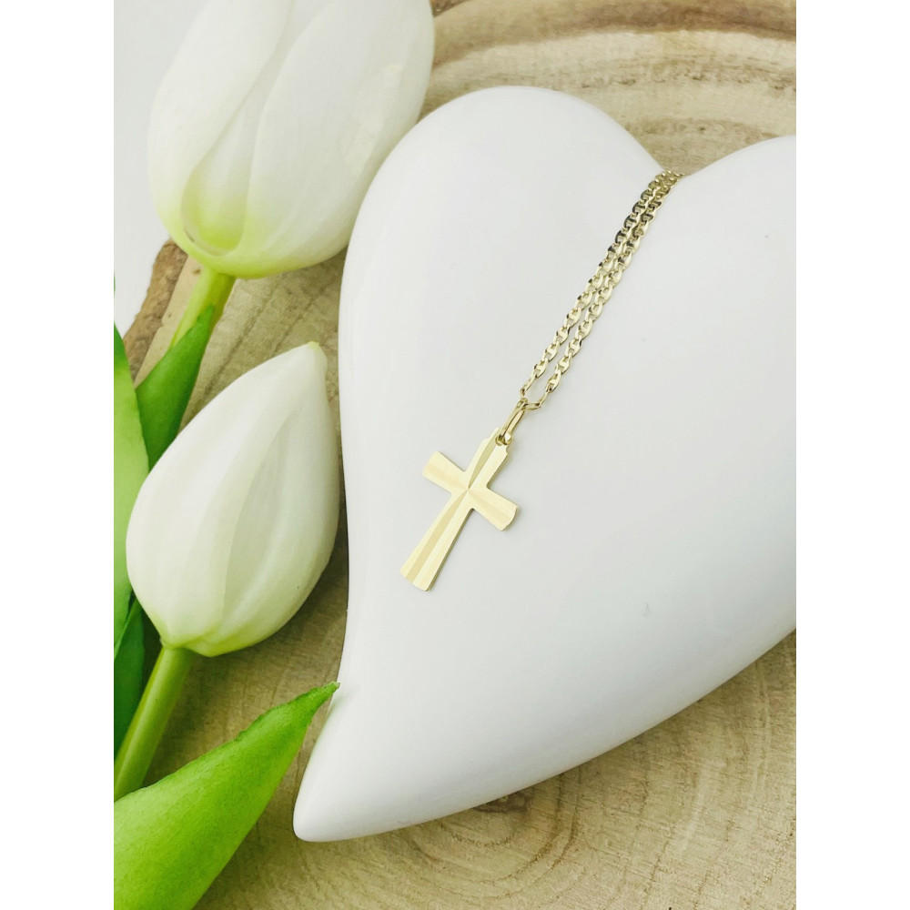 Goldanhänger Kettenanhänger Gold Anhänger Kreuz Goldkreuz Erstkommunion Gelbgold 585er 14KT