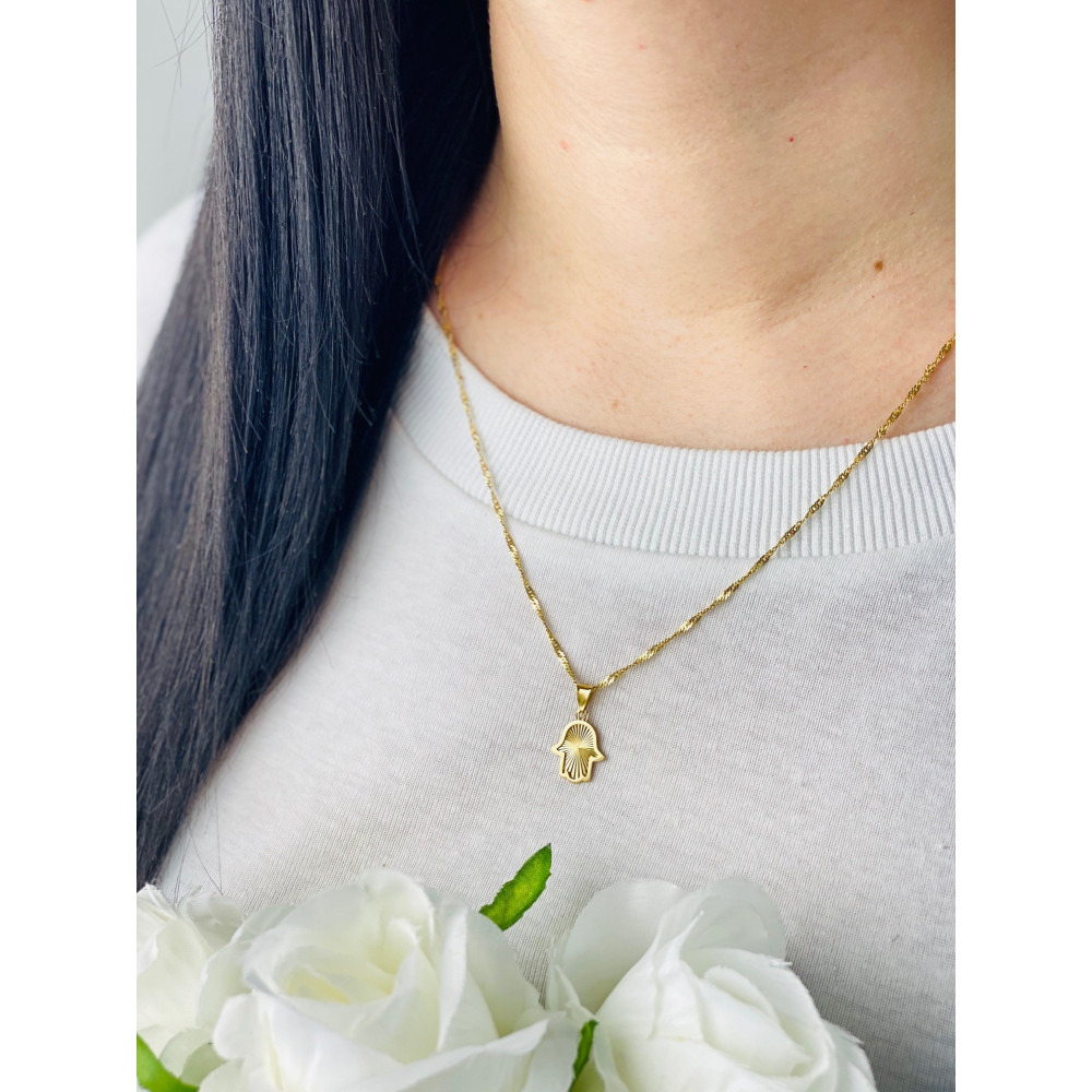 Złota zawieszka wisiorek ręka Fatimy