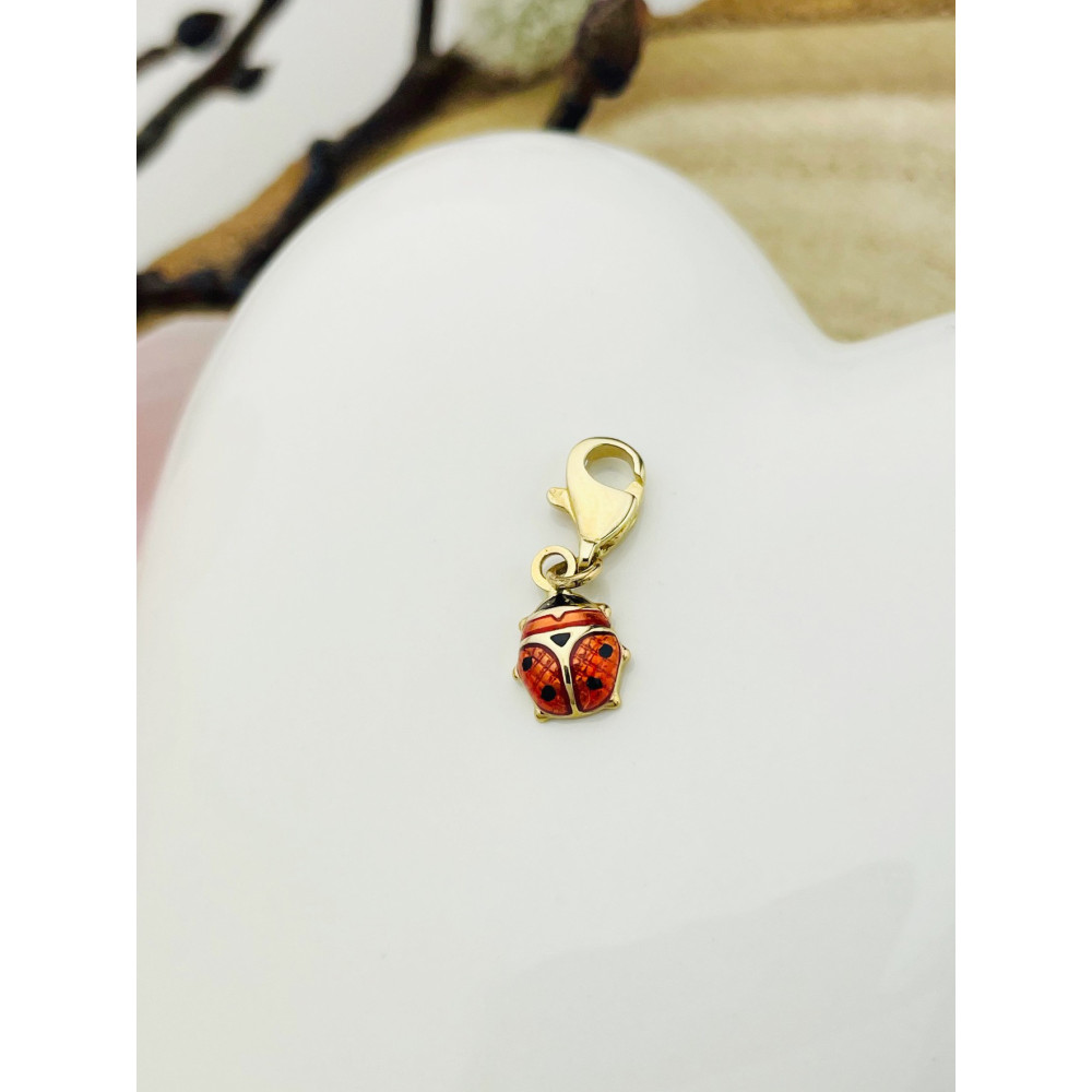 Anhänger Gelbgold Goldanhänger Marienkäfer charms 585er 14KT