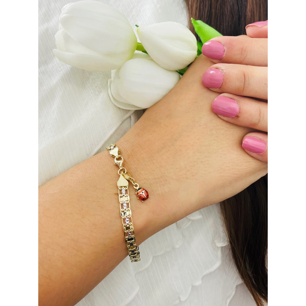 Anhänger Gelbgold Goldanhänger Marienkäfer charms 585er 14KT