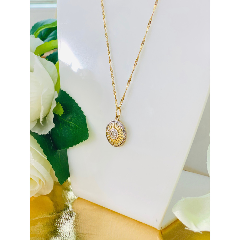 copy of Złoty wisiorek zawieszka rozeta ażurowa