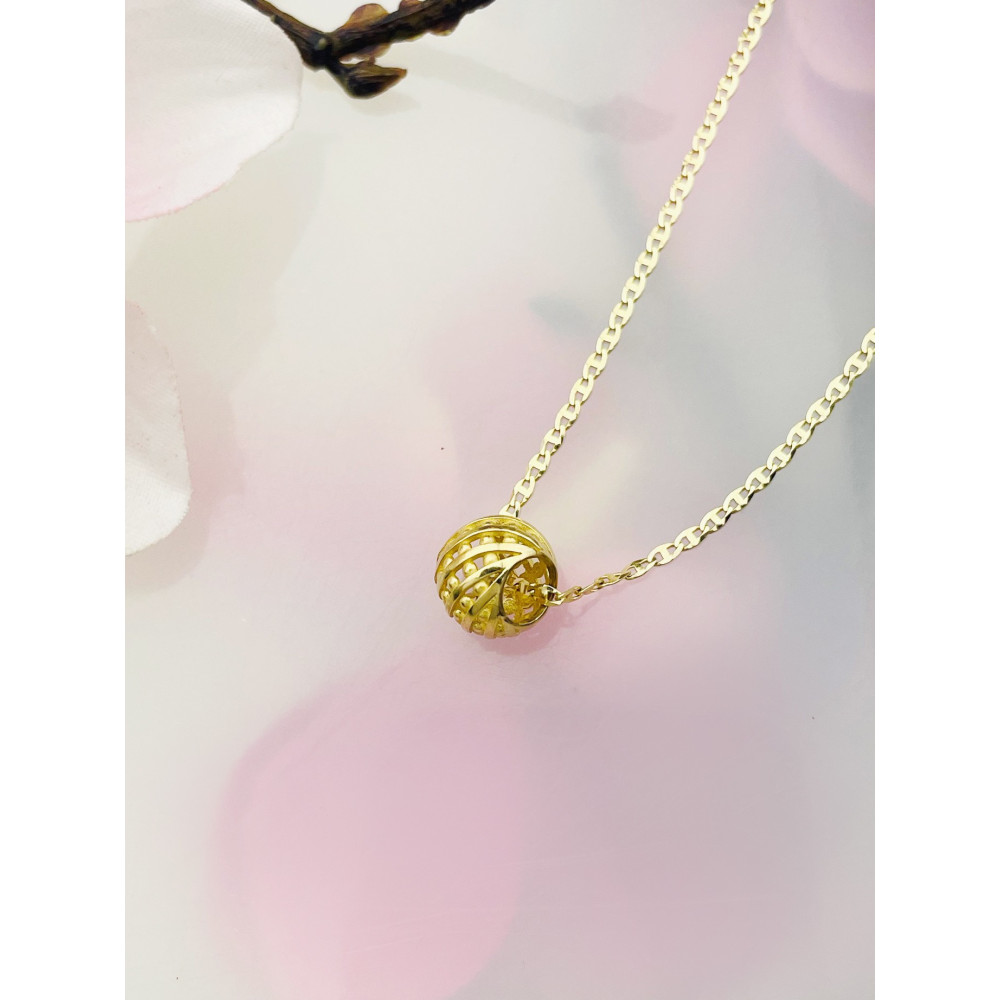 Anhänger Kugel Einhänger Charms Gelbgold Goldanhänger 585er 14KT