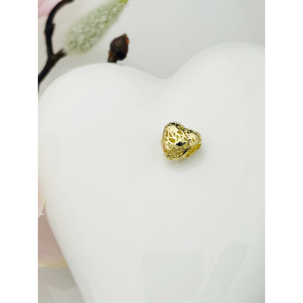 Anhänger Kugel Herz Einhänger Charms Gelbgold Goldanhänger 585er 14KT