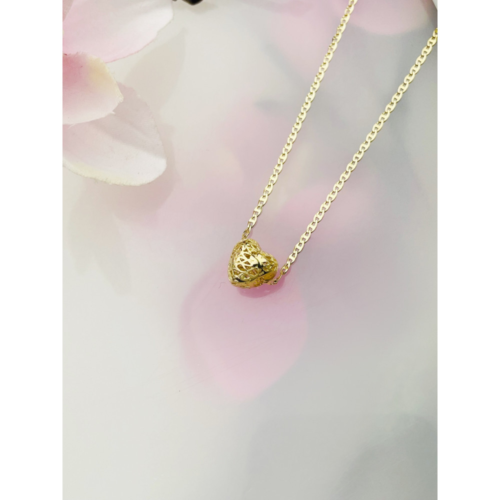 Anhänger Kugel Herz Einhänger Charms Gelbgold Goldanhänger 585er 14KT