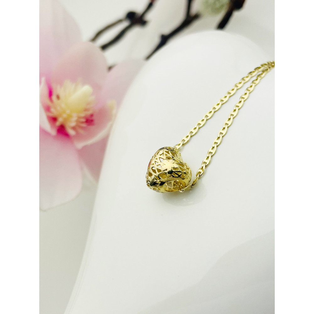 Anhänger Kugel Herz Einhänger Charms Gelbgold Goldanhänger 585er 14KT