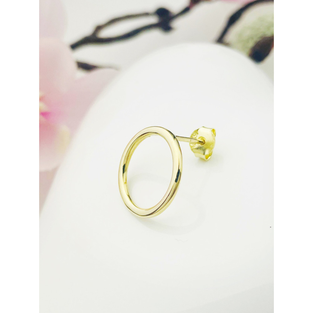 Kreis Creolen Ohrringe Ohrhänger Ohrstecker Ohrschmuck Paar Gelbgold 585er 14KT