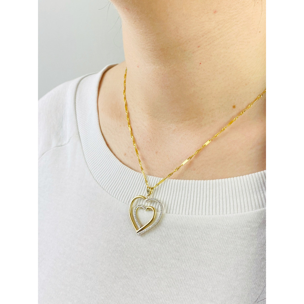 Złoty wisiorek zawieszka serce