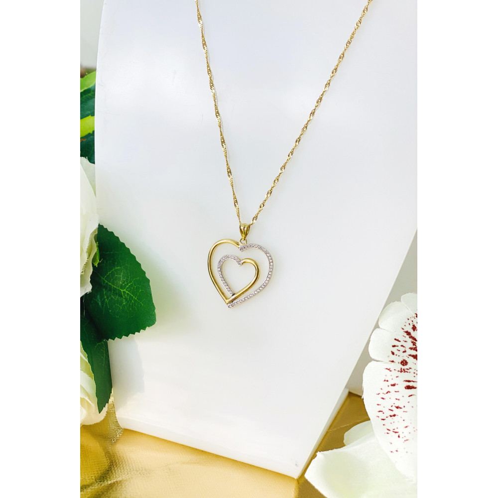 Złoty wisiorek zawieszka serce