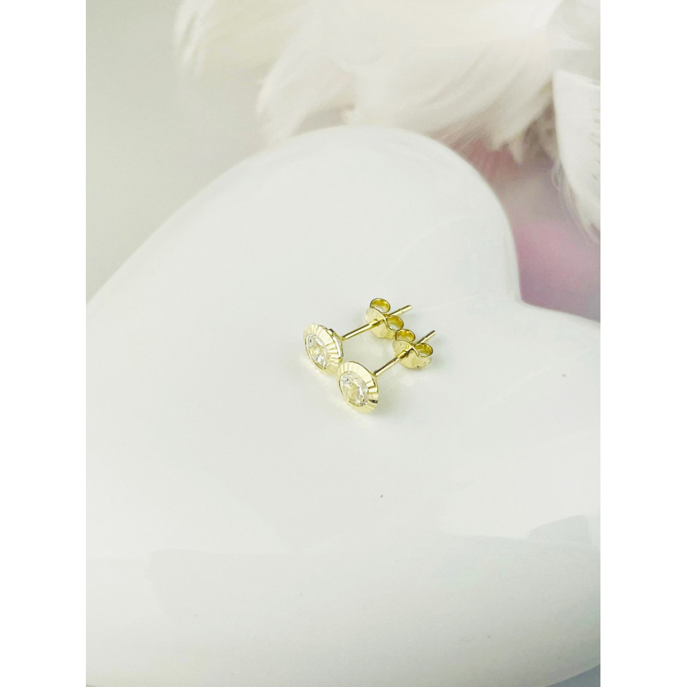 Kugel Ohrringe Ohrhänger Ohrstecker Ohrschmuck mit Zirkonia Gelbgold Paar 585er 14KT