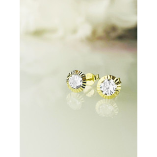 Kugel Ohrringe Ohrhänger Ohrstecker Ohrschmuck mit Zirkonia Gelbgold Paar 585er 14KT