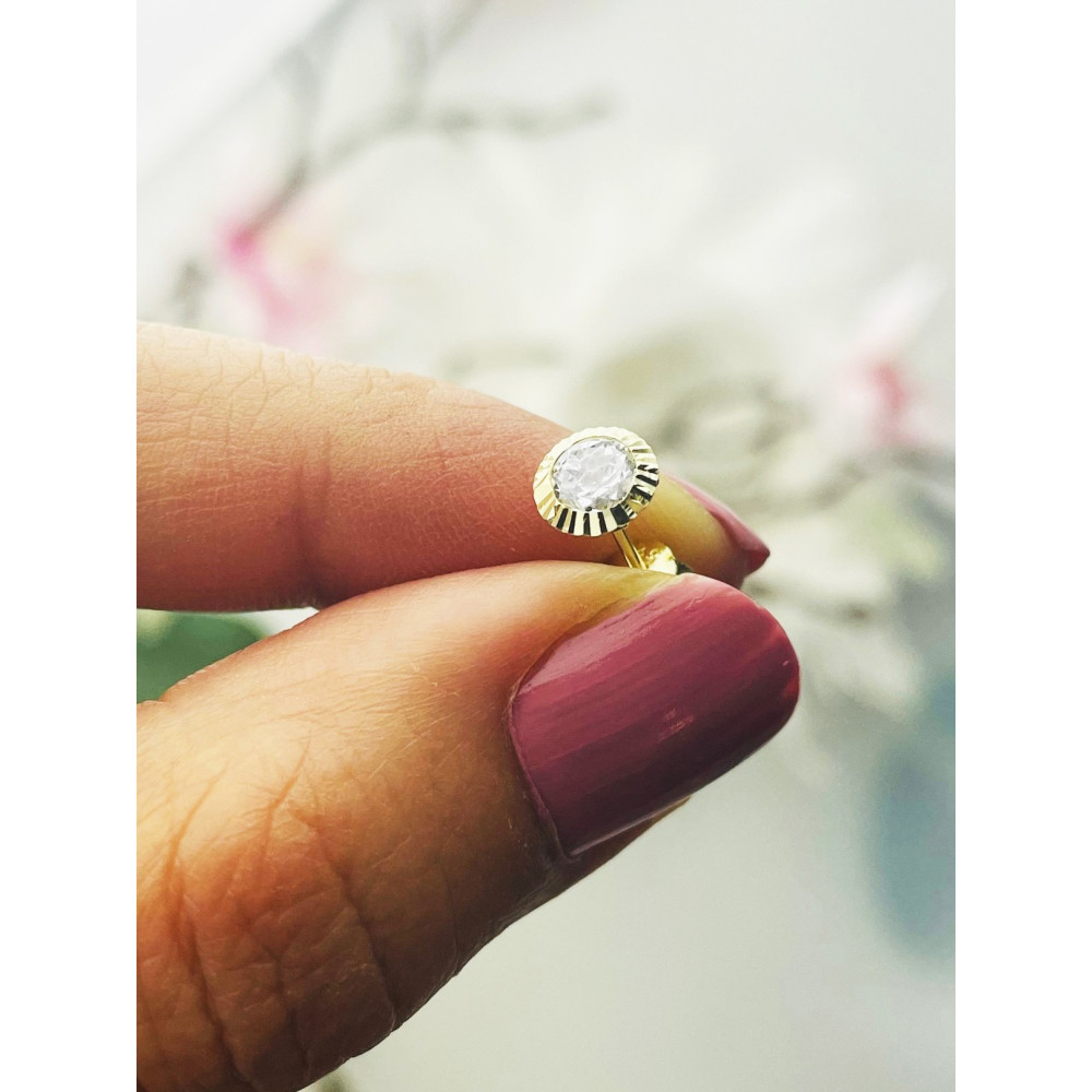 Kugel Ohrringe Ohrhänger Ohrstecker Ohrschmuck mit Zirkonia Gelbgold Paar 585er 14KT