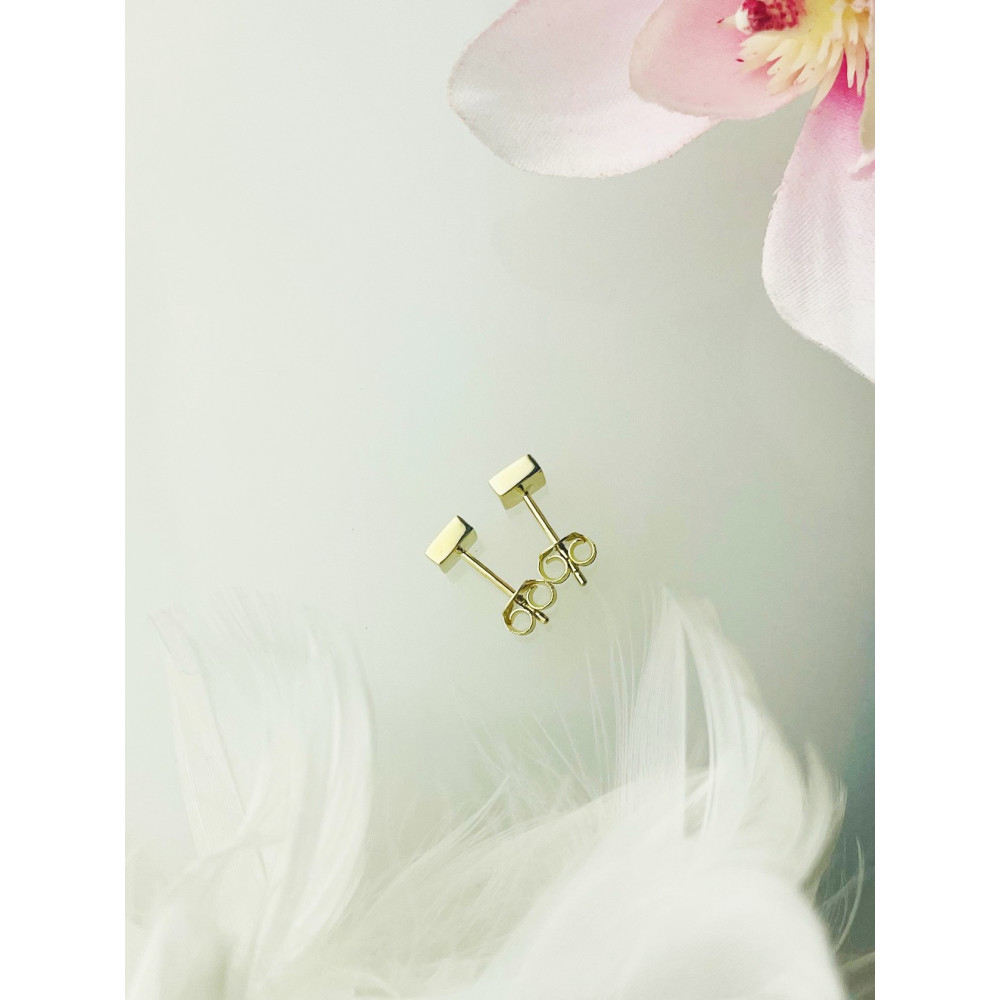 Quadrat Ohrringe Ohrhänger Ohrstecker Ohrschmuck mit Onyx Gelbgold Paar 585er 14KT