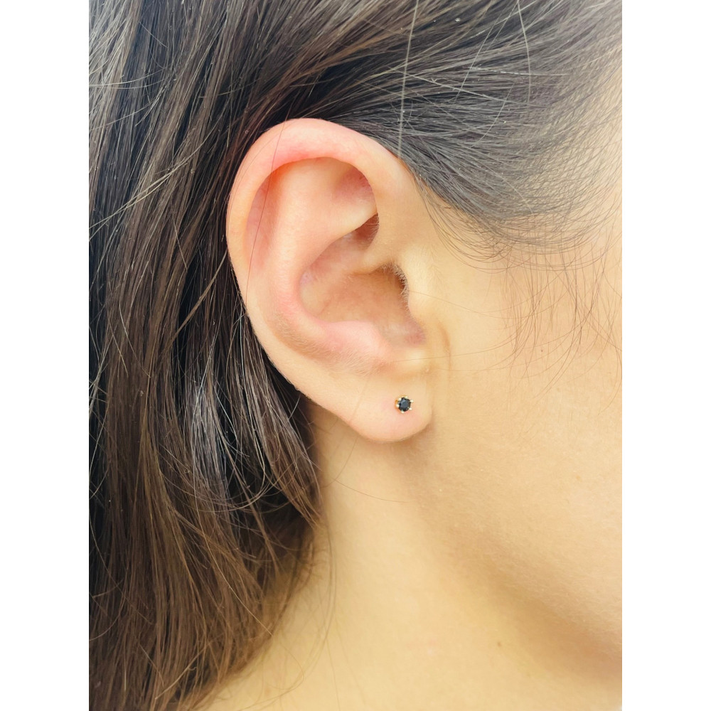 Kugel Ohrringe mit Onyx Ohrhänger Ohrstecker Ohrschmuck Gelbgold Paar Gold 585er 14KT