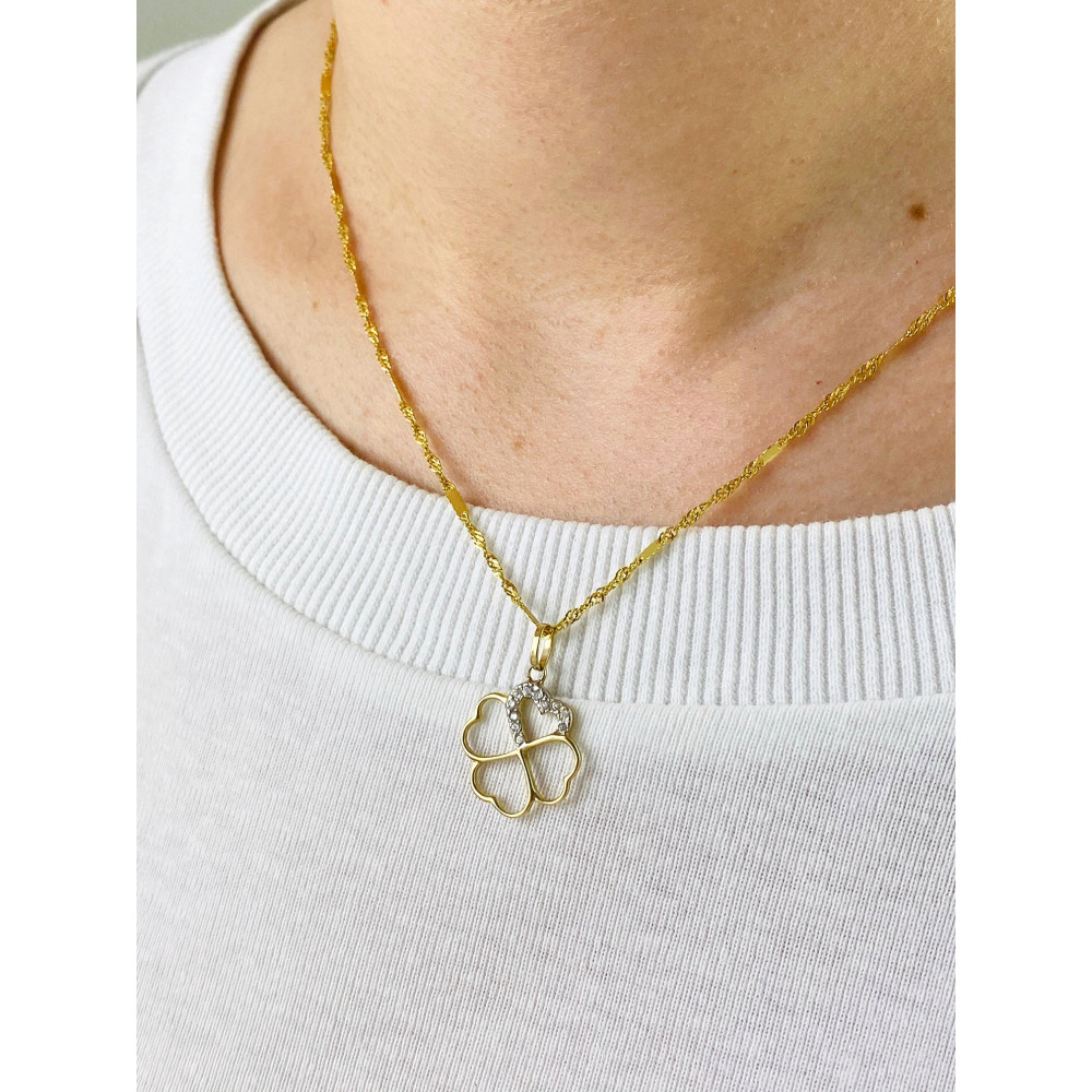 copy of Złoty wisiorek zawieszka rozeta ażurowa