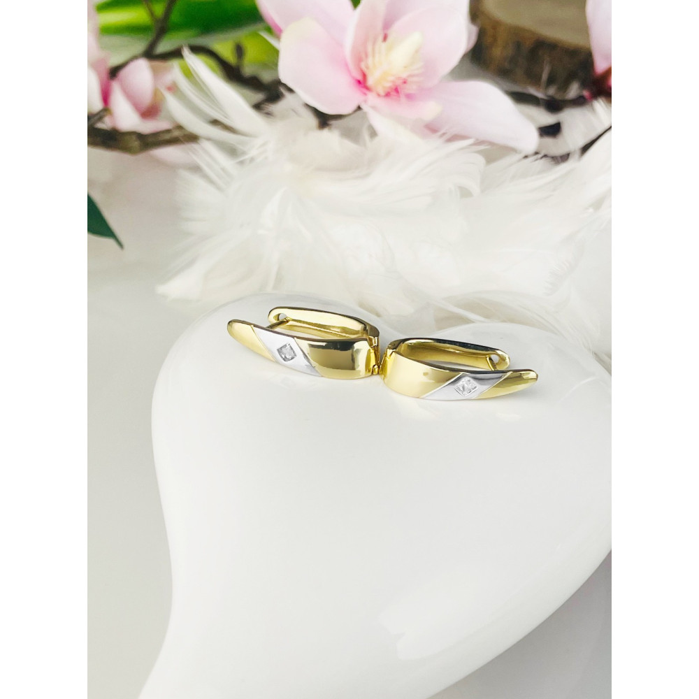 Ohrringe Ohrhänger mit Zirkonia Ohrstecker Ohrschmuck Gelbgold Paar 585er 14KT