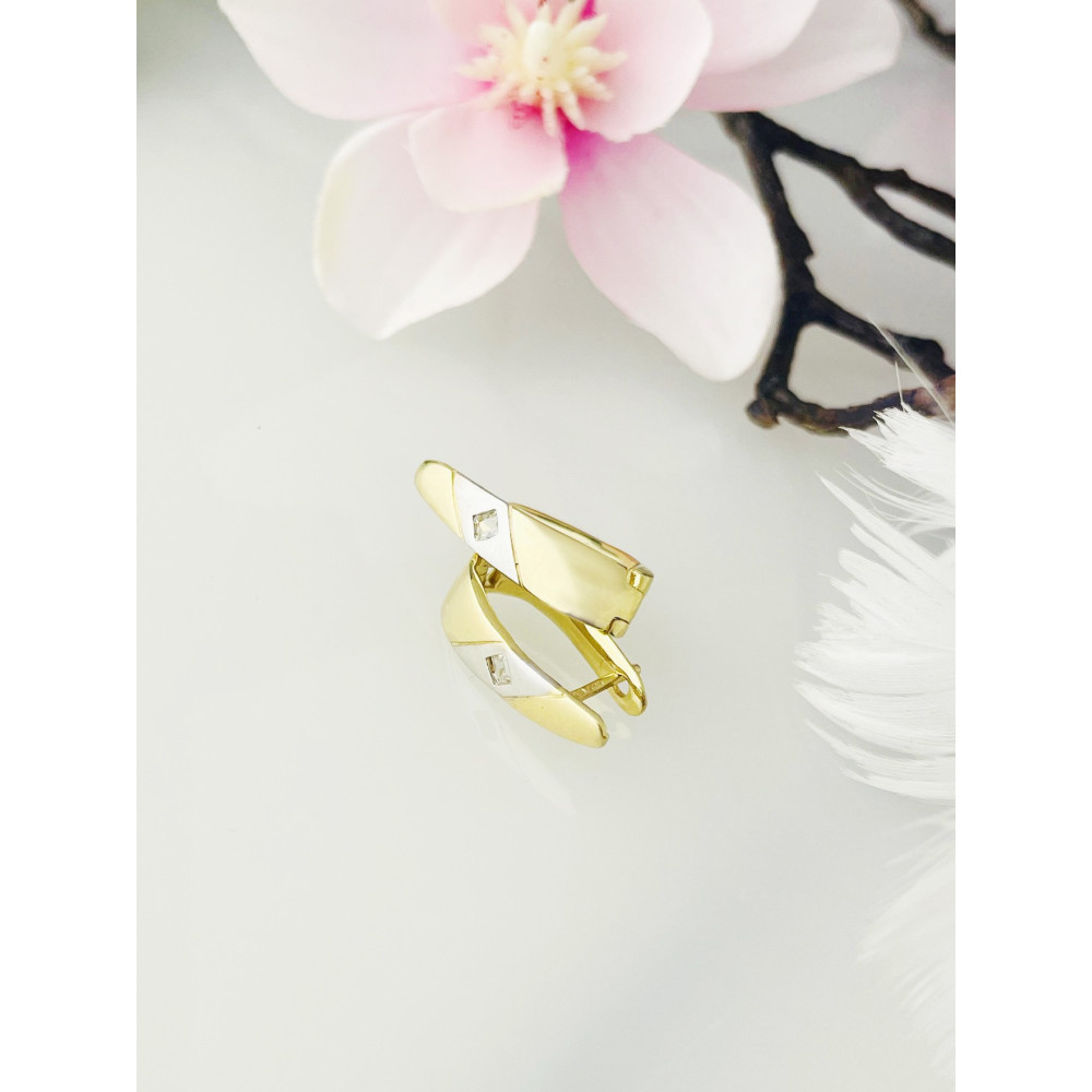 Ohrringe Ohrhänger mit Zirkonia Ohrstecker Ohrschmuck Gelbgold Paar 585er 14KT