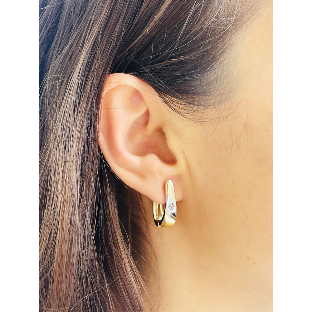 Ohrringe Ohrhänger mit Zirkonia Ohrstecker Ohrschmuck Gelbgold Paar 585er 14KT