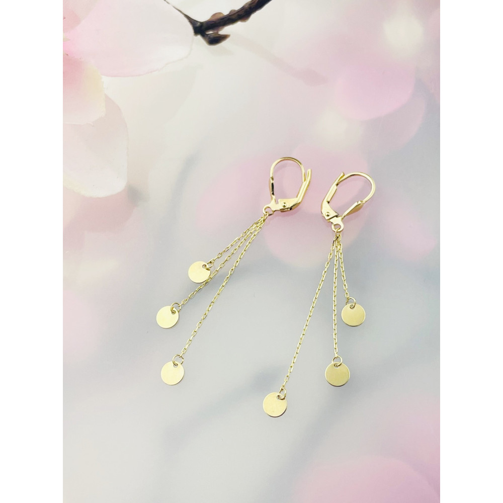 Kreis Gold Ohrringe Ohrhänger Ohrstecker Ohrschmuck Paar Gelbgold 585er 14KT