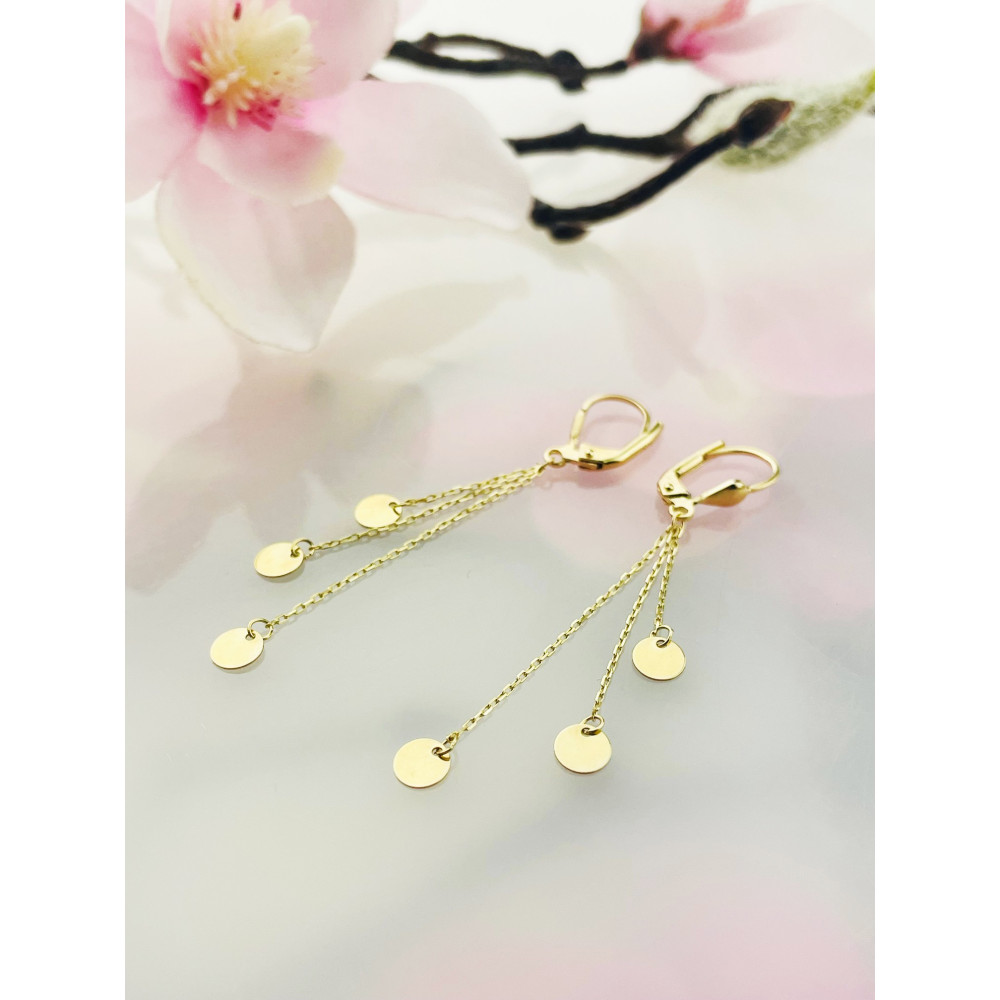 Kreis Gold Ohrringe Ohrhänger Ohrstecker Ohrschmuck Paar Gelbgold 585er 14KT