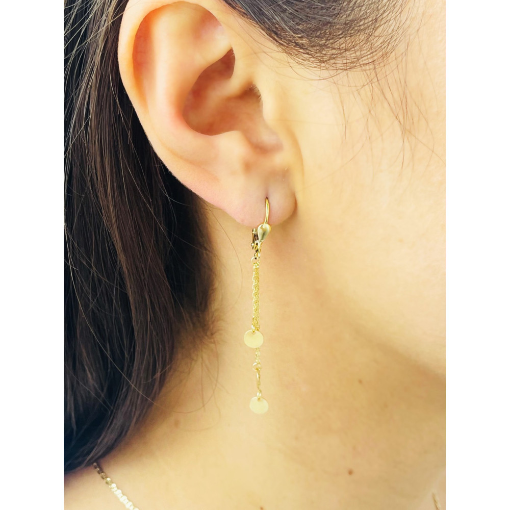 Kreis Gold Ohrringe Ohrhänger Ohrstecker Ohrschmuck Paar Gelbgold 585er 14KT