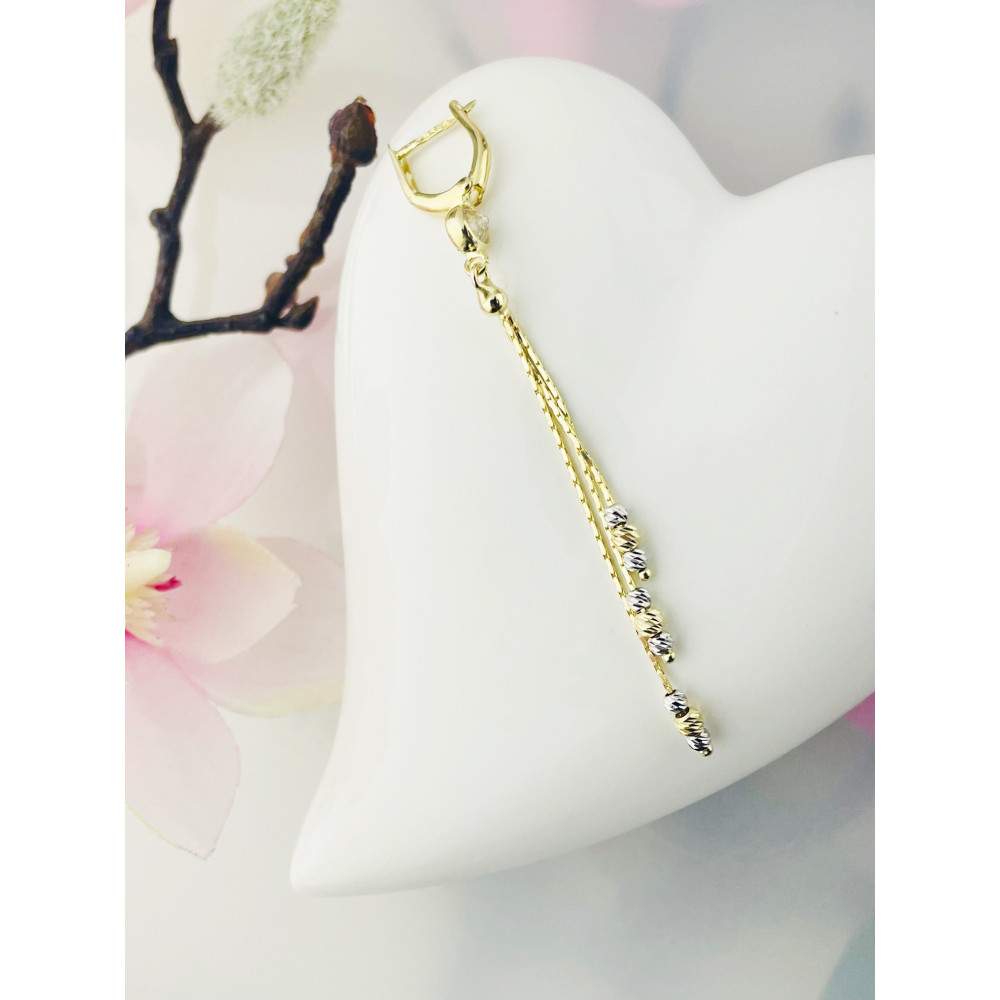 Kugel Gold Ohrringe mit Zirkonia Ohrhänger Ohrstecker Ohrschmuck Paar Gelbgold 585er 14KT