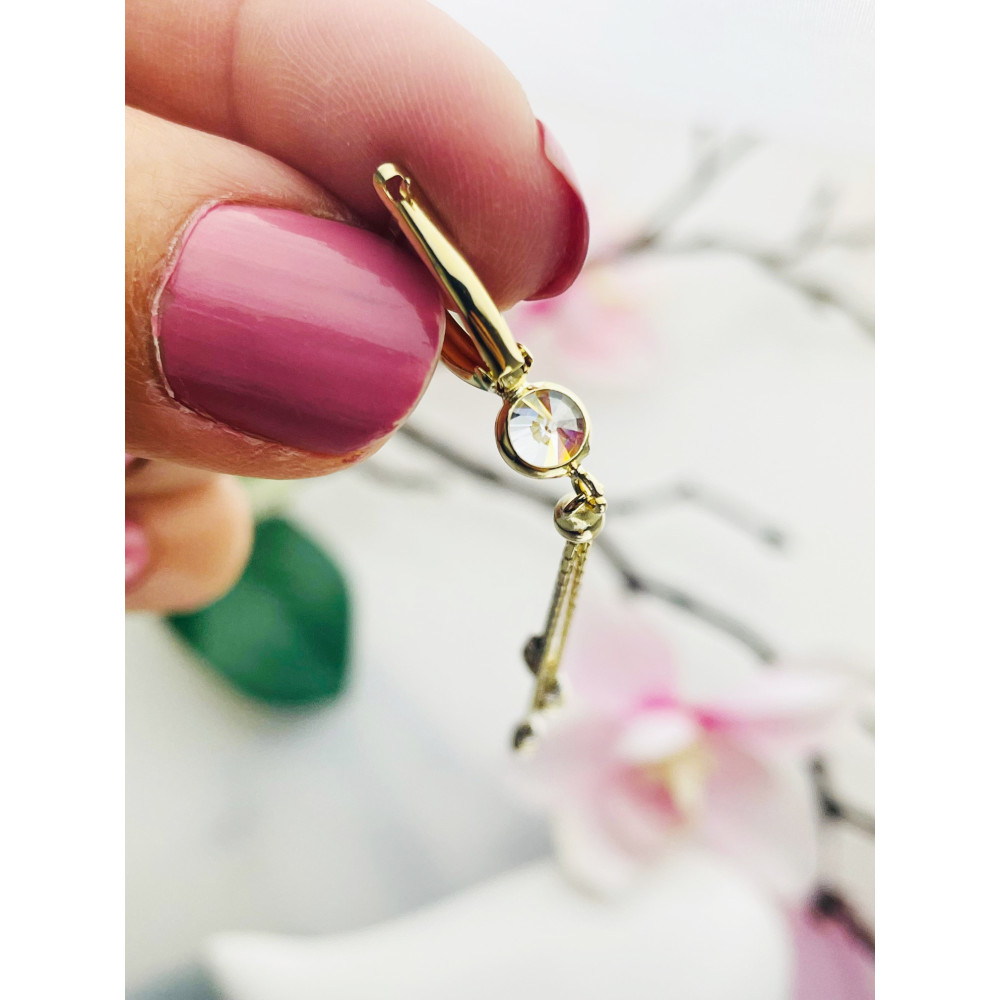 Kugel Gold Ohrringe mit Zirkonia Ohrhänger Ohrstecker Ohrschmuck Paar Gelbgold 585er 14KT