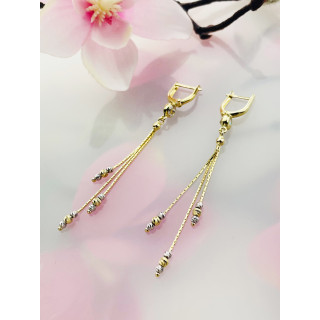 Kugel Gold Ohrringe mit Zirkonia Ohrhänger Ohrstecker Ohrschmuck Paar Gelbgold 585er 14KT